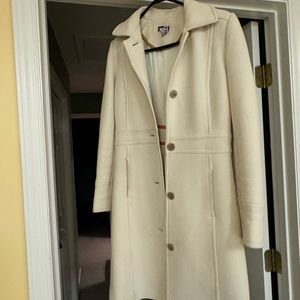 Cream colored J. Crew Peacoat. 100% wool with silk lining